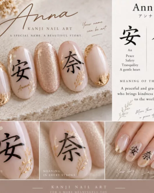 Personalized Name-to-Kanji Nail Art with Kanji Card